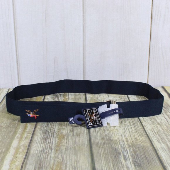 American Living Other - NWT American Living Blue Nylon Fabric Belt with Embroidered Eagle Flag Size L/XL